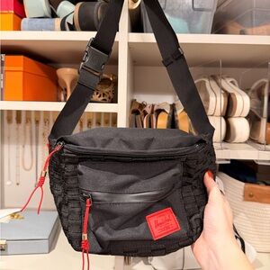 Herschel Supply Company Black Belt Bag with Red Accents